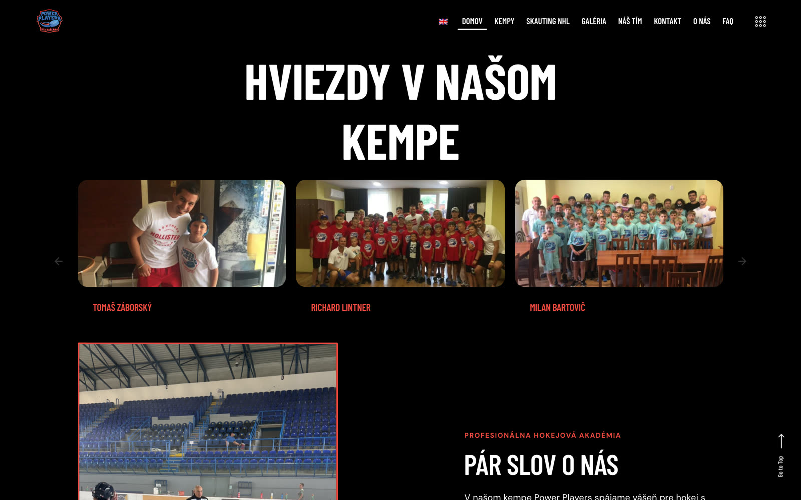 powerplayers.sk — sekcia Hviezdy v našom kempe